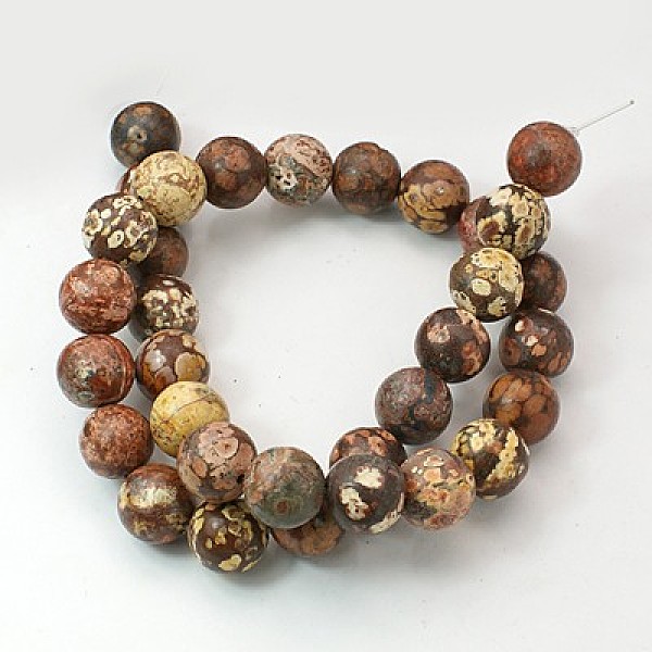 Natural Red Leopard Skin Jasper Beads Strands