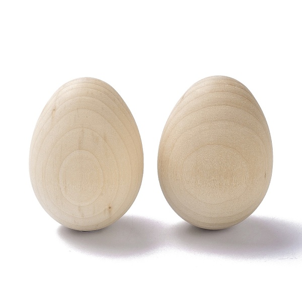 

PandaHall Unfinished Blank Wooden Easter Craft Eggs, DIY Wooden Crafts, Teardrop, Tan, 6x4.4cm Wood Orange
