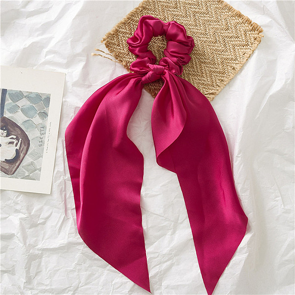

PandaHall Satin Face Cloth Elastic Hair Accessories, for Girls or Women, Scrunchie/Scrunchy Hair Ties, Scrunchie/Scrunchy Hair Ties with..., Red