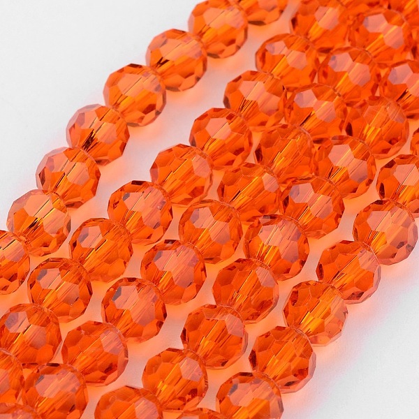 

PandaHall Transparent Glass Bead Strands, Imitate Austrian Crystal, Faceted(32 Facets), Round, Orange Red, 6mm, Hole: 1mm, about...