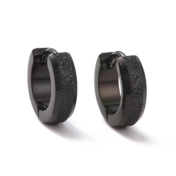 

PandaHall 304 Stainless Steel Thick Hoop Earrings for Men Women, Electrophoresis Black, 12.5x13x4mm, Pin: 0.8mm 304 Stainless Steel Round