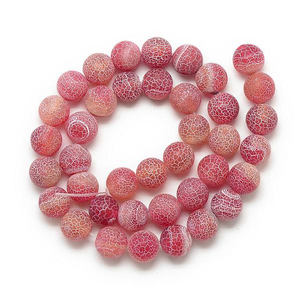 

PandaHall Natural Weathered Agate Bead Strands, Frosted, Dyed, Round, Indian Red, 4~4.5mm, Hole: 1mm, about 95pcs/strand, 14.6 inch...