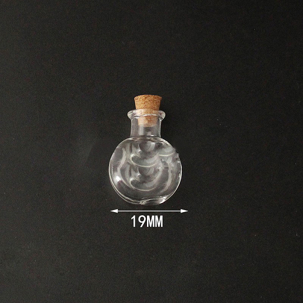 

PandaHall Mini High Borosilicate Glass Bottle Bead Containers, Wishing Bottle, with Cork Stopper, Flat Round, Clear, 2.6x1.9cm Glass Flat...