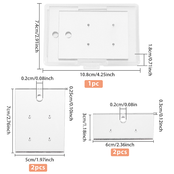 

PandaHall Fingerinspire 4Pcs 2 Style Acrylic Earring Display Hanging Card, Rectangle with 2 Holes, for Jewelry Display Supplies, Gray...