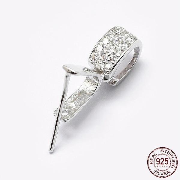 

PandaHall Rhodium Plated 925 Sterling Silver Micro Pave Cubic Zirconia Pendant Bails, Ice Pick & Pinch Bails, Platinum, 13mm, Hole: 2x6mm...