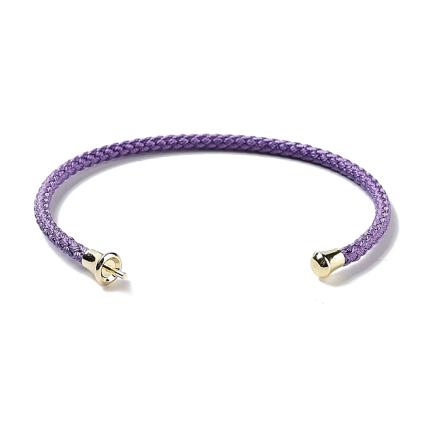 

PandaHall Stainless Steel Cuff Bangle Making, with Golden Tone Brass Finding, for Half Drilled Beads, Medium Purple, Inner Diameter...