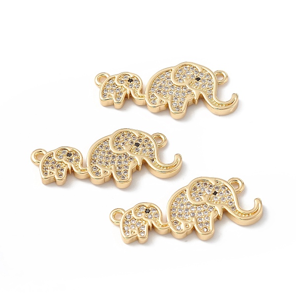 

PandaHall Elephant Mother and Son Brass Micro Pave Clear Cubic Zirconia Connector Charms, Long-Lasting Plated, Cadmium Free & Lead Free...
