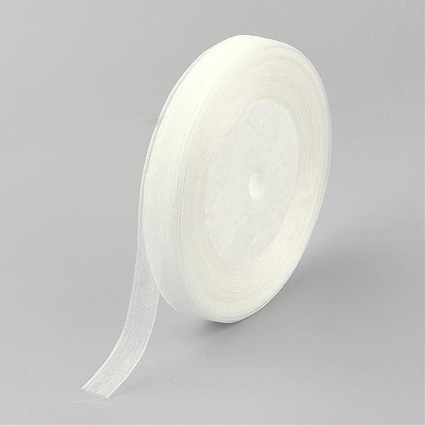 

PandaHall Sheer Organza Ribbon, Wide Ribbon for Wedding Decorative, White, 3/4 inch(20mm), 25yards(22.86m) Polyester None White