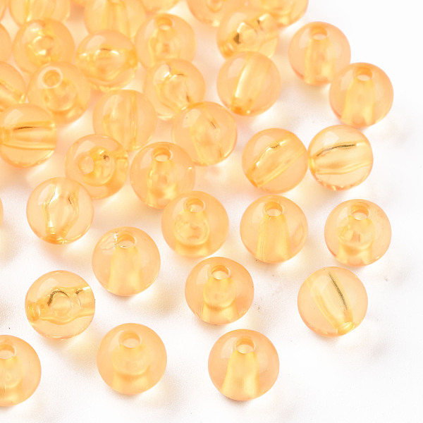 

PandaHall Transparent Acrylic Beads, Round, Gold, 8x7mm, Hole: 2mm, about 1745pcs/500g Acrylic Round Gold