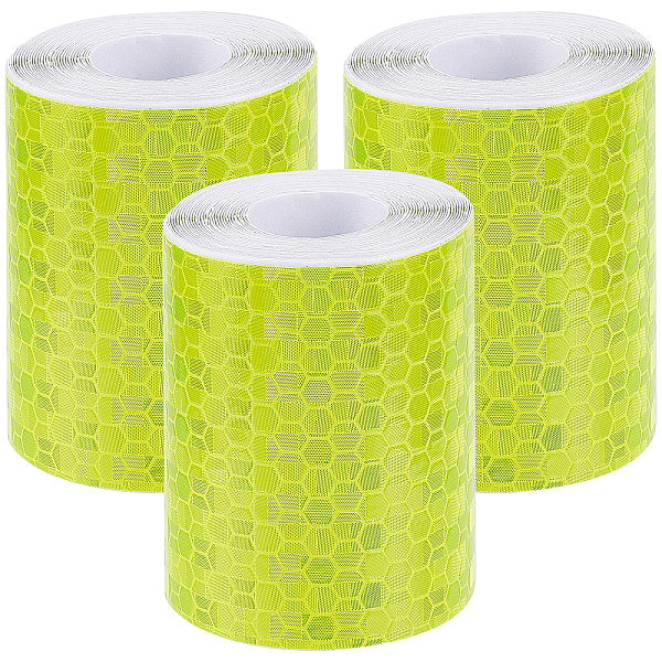 

PandaHall GORGECRAFT 3 Rolls 2'' X 9.8ft Reflective Tape Yellow Waterproof Self-Adhesive High Visibility Outdoor Safety Warning Tape Sticker..., Green