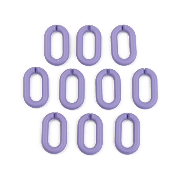 

PandaHall Opaque Spray Painted Acrylic Linking Rings, Quick Link Connectors, for Cable Chains Making, Unwelded, Oval, Purple, 27x16.5x4.5mm...