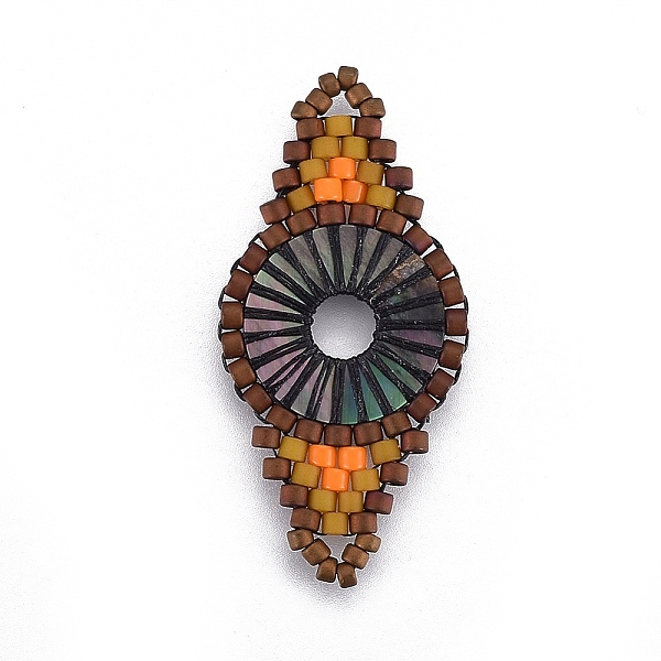 

PandaHall MIYUKI & TOHO Handmade Japanese Seed Beads Links, Loom Pattern, Rhombus, Dark Orange, 31~32x15~15.7x1.7~2.1mm, Hole: 1.4~1.8mm...