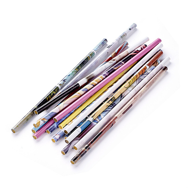 PandaHall Rhinestone Picking Pencils, Mixed Color, 6~7.5mm, 8.5 inch(216mm) Wood Multicolor