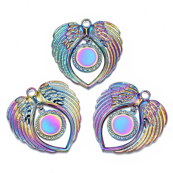 

PandaHall Rainbow Color Alloy Pendant Cabochon Settings, Cadmium Free & Nickel Free & Lead Free, Wing, Tray: 20mm, 69x65.5x3mm, Hole: 6.5mm...