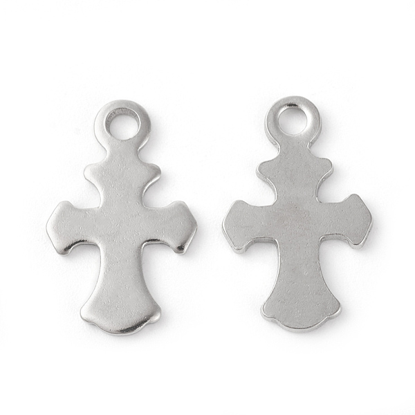 

PandaHall 304 Stainless Steel Pendants, Cross, Stainless Steel Color, 21x13x1mm, Hole: 2mm 304 Stainless Steel Cross