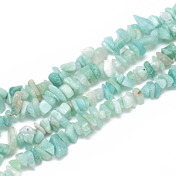 

PandaHall Natural Amazonite Beads Strands, Chip, 5~11x3~9x1~9mm, Hole: 1mm, about 200~300pcs/strand, 33.8 inch Amazonite Chip