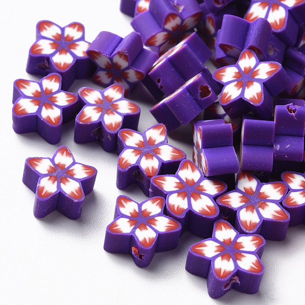

PandaHall Handmade Polymer Clay Beads, for DIY Jewelry Crafts Supplies, Flower, Indigo, 9~12x9~12x4~5mm, Hole: 1.6mm Polymer Clay Flower..., Purple
