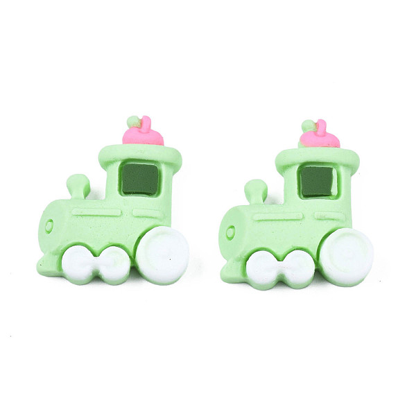 

PandaHall Opaque Resin Cabochons, Train, Light Green, 20x17x6mm Resin Vehicle