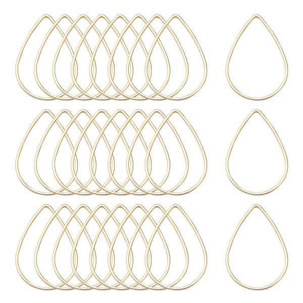 

PandaHall Brass Linking Rings, Teardrop, Light Gold, 32x22x1mm Brass Teardrop