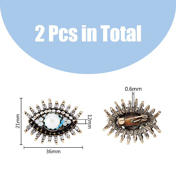Dicosmetic 2 Stück Kunststoff-Perlen-Augen-Brosche Mit Glasperlen