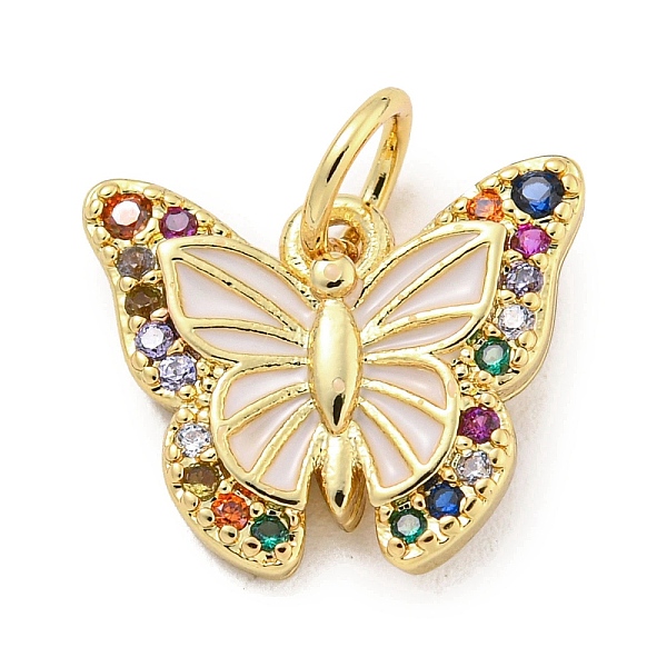 

PandaHall Rack Plating Brass Micro Pave Cubic Zirconia with Enamel Charms, with Jump Rings Long-Lasting Plated, Lead Free & Cadmium Free..., White