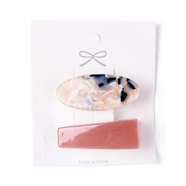 

PandaHall Cellulose Acetate(Resin) and Plasic Alligator Hair Clips, with Golden Iron Findings, Oval & Trapezoid, Tomato, 41.5x18x16mm..., Red