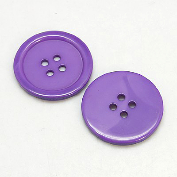 

PandaHall Resin Buttons, Dyed, Flat Round, Dark Orchid, 25x3mm, Hole: 2mm, 98pcs/bag Resin Flat Round Purple