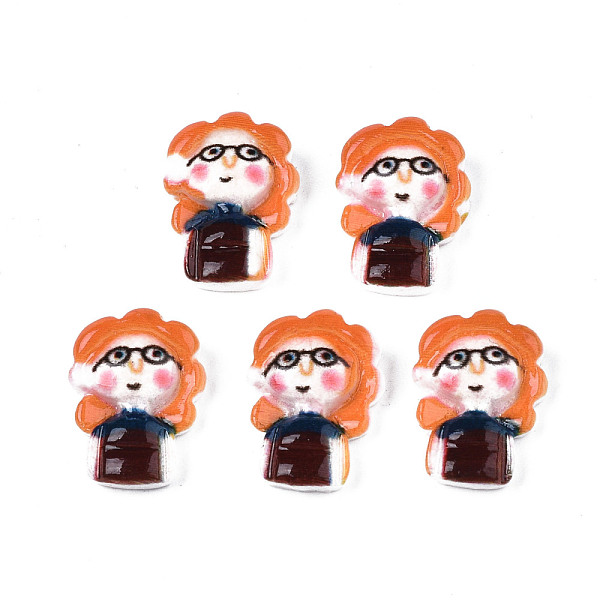 

PandaHall Spray Painted Opaque Resin Cabochons, Woman, Coral, 12x9x3.5mm Resin Human Red