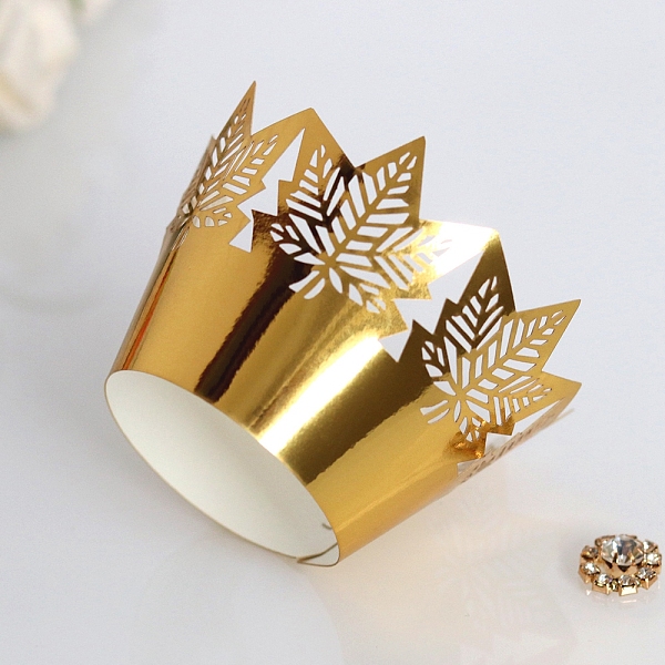 

PandaHall Thanksgiving Day Theme Maple Leaf Paper Baking Cups, Fluted Cupcake Liner, Bakeware Accessoires, Gold, 215x90mm Paper Leaf Gold