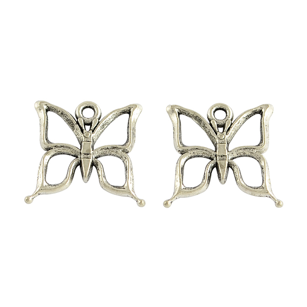 

PandaHall Tibetan Style Alloy Butterfly Pendants, Cadmium Free & Lead Free, Antique Silver, 17x17x2mm, Hole: 2mm Alloy Butterfly