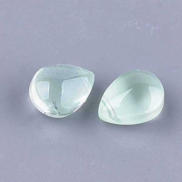 

PandaHall Transparent Spray Painted Glass Charms, teardrop, Light Green, 12x9x7mm, Hole: 1mm Glass Teardrop Green