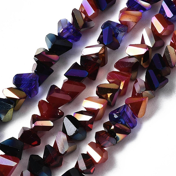 

PandaHall Electroplate Glass Beads Strands, Triangle, FireBrick, 3.5x6x4.5mm, Hole: 1mm, about 100pcs/strand, 13.39''(34cm) Glass Triangle..., Red