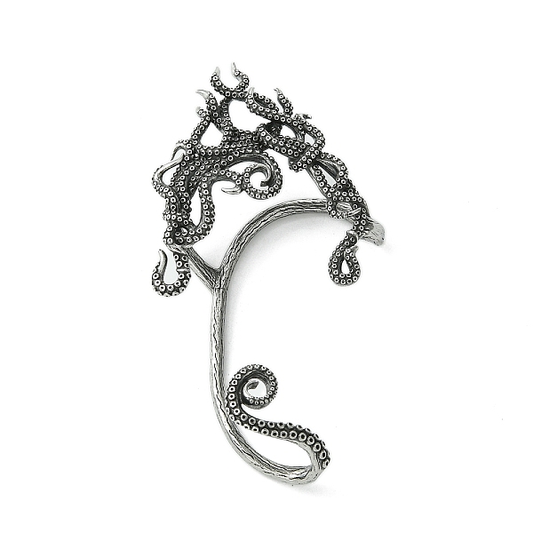 

PandaHall 316 Surgical Stainless Steel Cuff Earrings, Octopus, Right, Antique Silver, 82x43mm 316 Surgical Stainless Steel Octopus