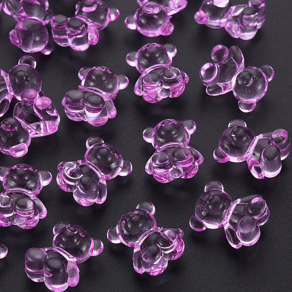 

PandaHall Transparent Acrylic Beads, Top Drilled Beads, Bear, Violet, 18.5x15.5x11mm, about 320pcs/500g Acrylic Bear Purple