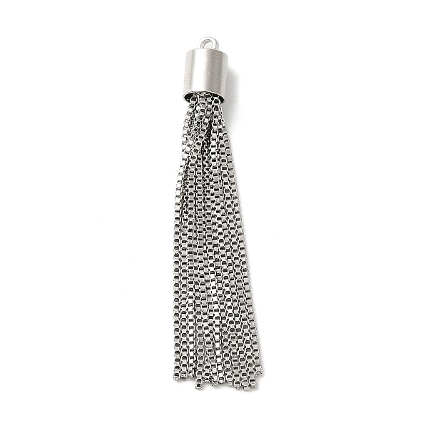 

PandaHall Brass Box Chains Tassels Pendant, Platinum, 55x6.5mm, Hole: 1.8mm Brass