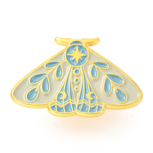 

PandaHall Alloy Enamel Brooches, Enamel Pin, with Butterfly Clutches, Butterfly, Golden, Sky Blue, 18x27.5x9.5mm Alloy+Enamel