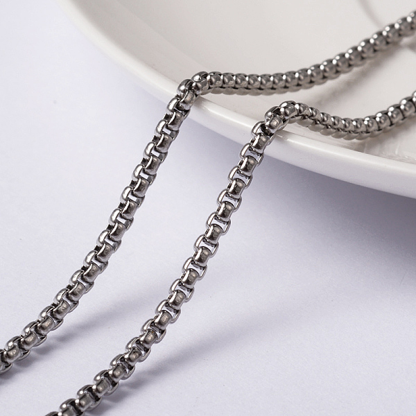 

PandaHall 304 Stainless Steel Box Chains, Unwelded, with Spool, Stainless Steel Color, 2.5x1.2mm, about 65.61 Feet(20m)/roll 304 Stainless...