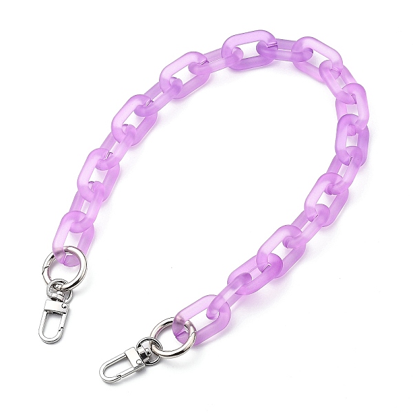 

PandaHall Bag Handles, with Transparent Acrylic Linking Rings, Platinum Tone Alloy Spring Gate Rings and Zinc Alloy Swivel Clasps, for Bag..., Purple