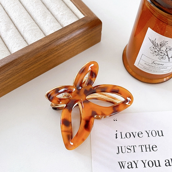 

PandaHall Hollow Butterfly Shape Cellulose Acetate(Resin) Claw Hair Clips, for Women Girls, Chocolate, 46x66x49mm Cellulose Acetate..., Brown