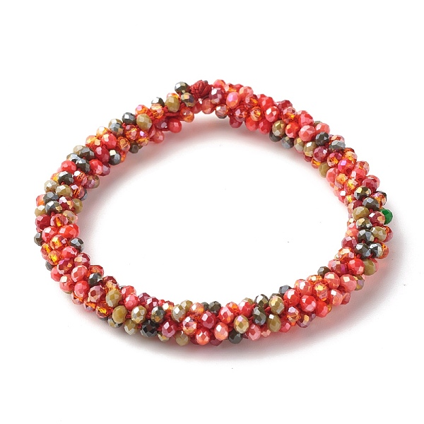 Bling Glass Beads Braided Stretch Bracelet