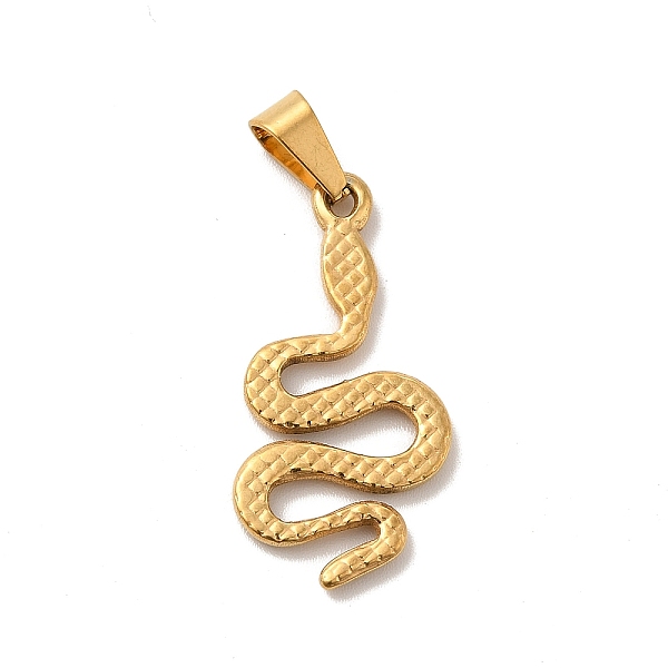 

PandaHall Vacuum Plating 201 Stainless Steel Pendants, Sanke Charms, Golden, 29.5x14.5x2mm, Hole: 7x3.5mm 201 Stainless Steel Snake