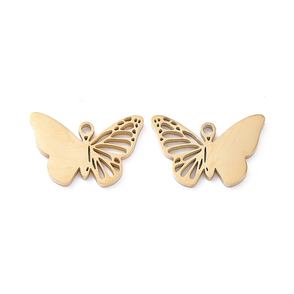 

PandaHall 201 Stainless Steel Charms, Hollow, Butterfly Charms, Golden, 12x18x1mm, Hole: 1.5mm 201 Stainless Steel Butterfly