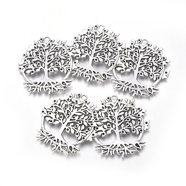 

PandaHall Alloy Pendants, Cadmium Free & Nickel Free & Lead Free, Tree of Life, Tree, Antique Silver, 50x46x2mm, Hole: 3mm Alloy Tree