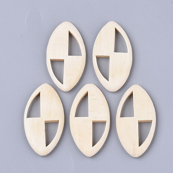 

PandaHall Undyed Natural Beech Wood Beads, Unfinished Wood, Half Drilled, Horse Eye, PapayaWhip, 48x25.5x5mm, Half Hole: 1mm Beech Wood..., Orange