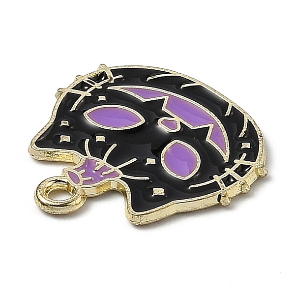 

PandaHall Alloy Enamel Pendants, for Halloween, Cat Pumpkin Shape, Black, 20.5x20x1.2mm, Hole: 1.8mm Alloy+Enamel Cat Shape Black