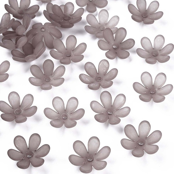 

PandaHall Transparent Acrylic Beads, Frosted, Flower, Dark Gray, 20.5x18.5x6.5mm, Hole: 2mm, about 857pcs/500g Acrylic Flower