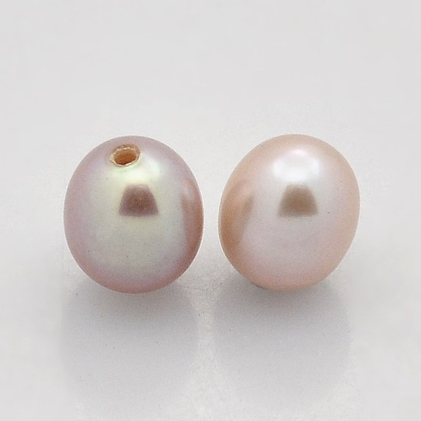 

PandaHall Natural Cultured Freshwater Pearl Beads, Half Drilled, Rice, Grade AAA, Thistle, 8x6~6.5mm, Hole: 1mm Pearl Rice Purple