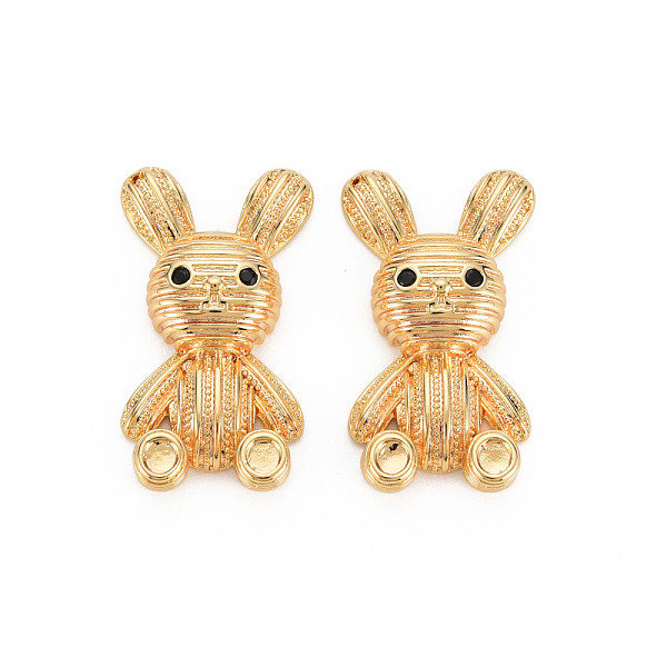 

PandaHall Brass Micro Pave Black Cubic Zirconia Pendants, Nickel Free, Rabbit, Real 18K Gold Plated, 30x16x5.5mm, Hole: 1mm Brass+Cubic...