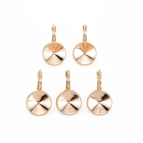 

PandaHall Brass Leverback Earring Findings, Nickel Free, Real 18K Gold Plated, Fit for 12mm Rhinestone, 22x14mm, Pin: 1mm Brass