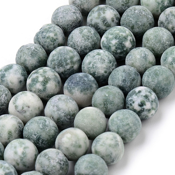 

PandaHall Natural Green Spot Jasper Round Bead Strands, Frosted Style, Round, 10~10.5mm, Hole: 1.2mm, about 37~40pcs/strand, 14.9~15.1 inch...